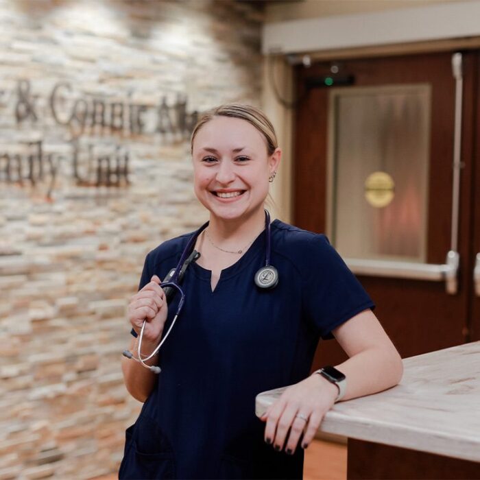 Smiling young female nurse at Anderson Hospital