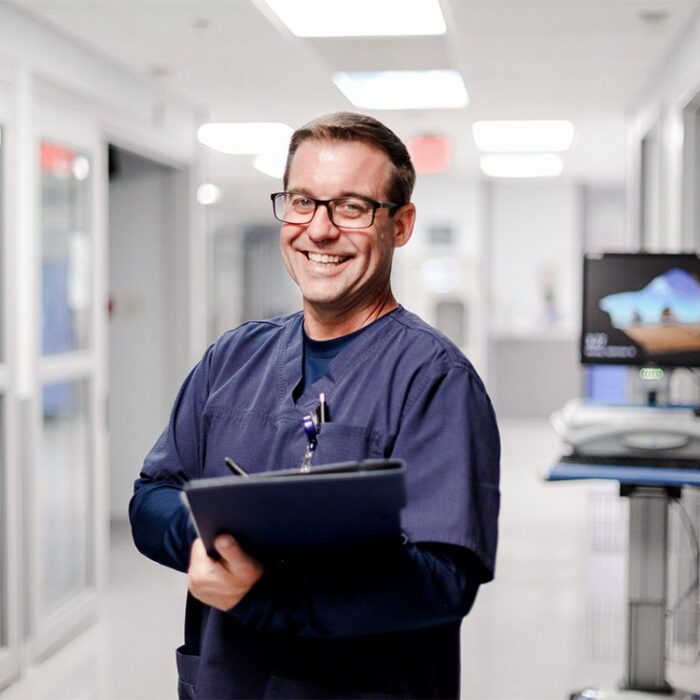 Smiling male nurse at Anderson Hospital
