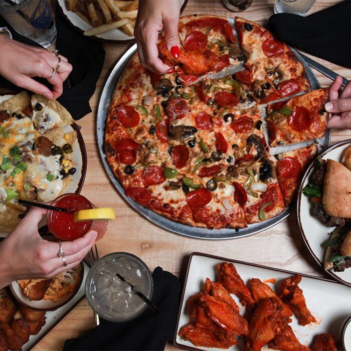 Aerial view of food at Scotty's Bar and Grill